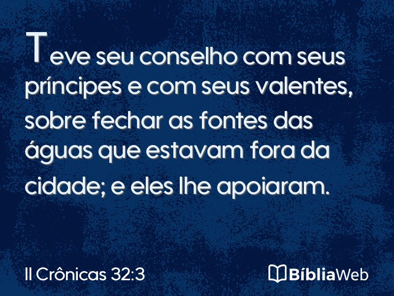 II Crônicas 32:3 em imagem para compartilhar