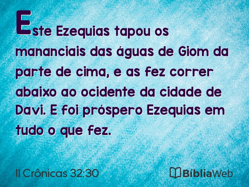II Crônicas 32:30 em imagem para compartilhar