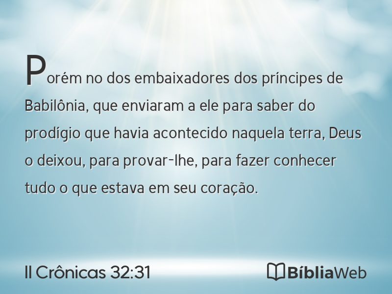 II Crônicas 32:31 em imagem para compartilhar