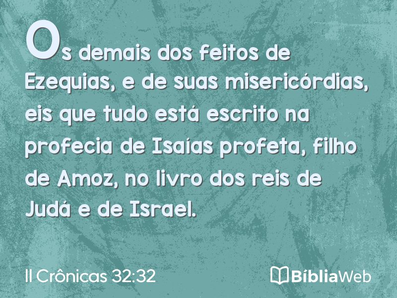 II Crônicas 32:32 em imagem para compartilhar
