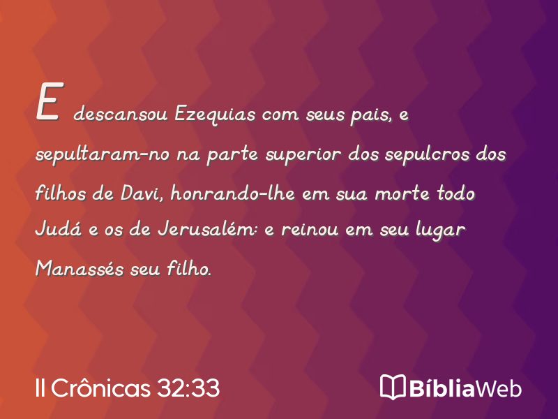 II Crônicas 32:33 em imagem para compartilhar