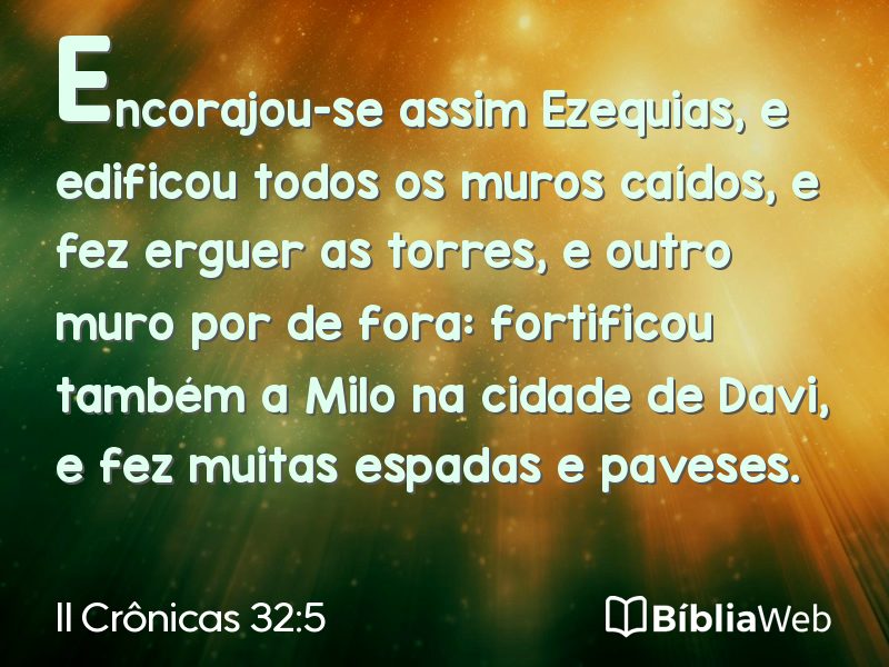 II Crônicas 32:5 em imagem para compartilhar