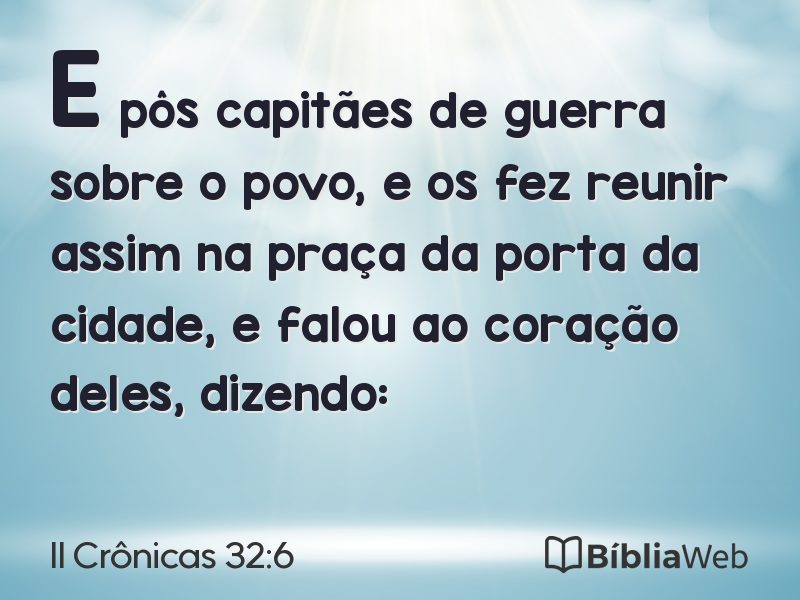 II Crônicas 32:6 em imagem para compartilhar