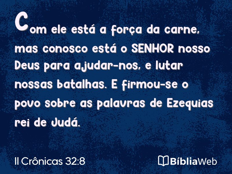II Crônicas 32:8 em imagem para compartilhar
