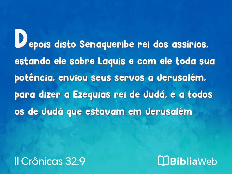 II Crônicas 32:9 em imagem para compartilhar