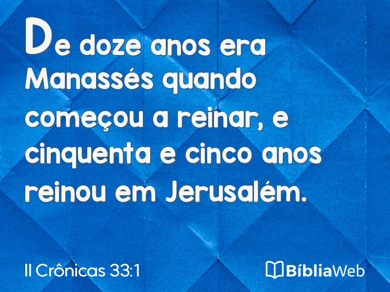 II Crônicas 33:1 em imagem para compartilhar