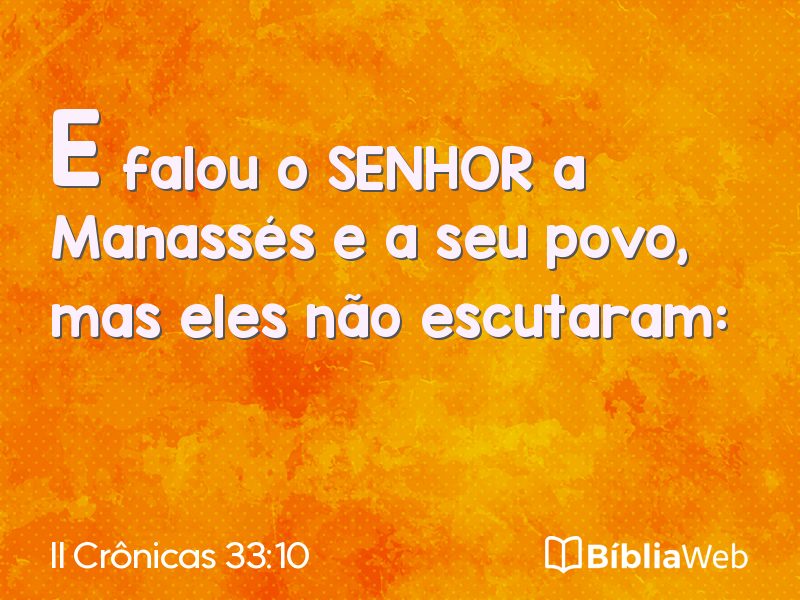 II Crônicas 33:10 em imagem para compartilhar