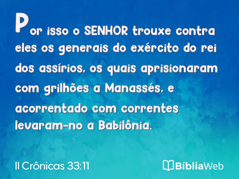 II Crônicas 33:11 em imagem para compartilhar