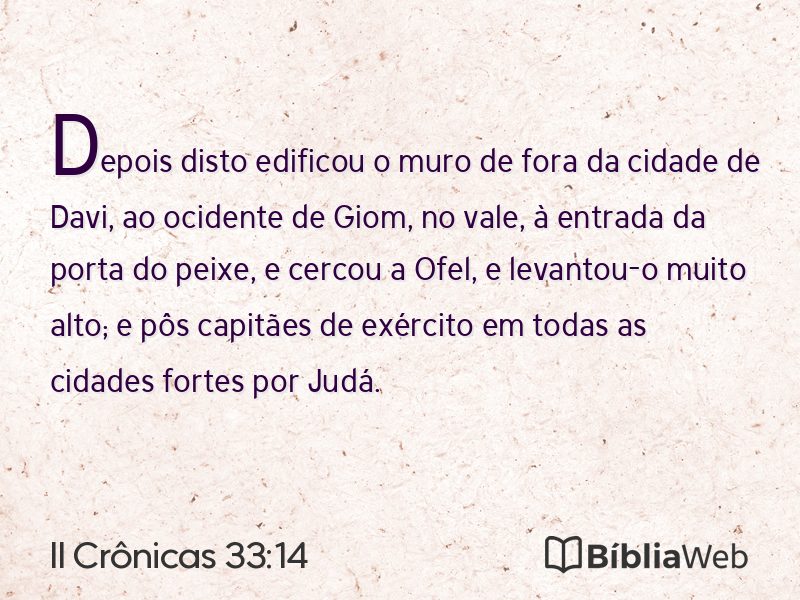 II Crônicas 33:14 em imagem para compartilhar