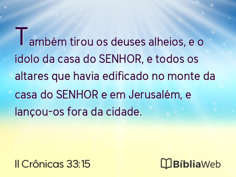II Crônicas 33:15 em imagem para compartilhar