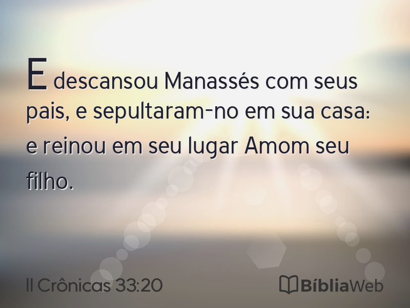 II Crônicas 33:20 em imagem para compartilhar