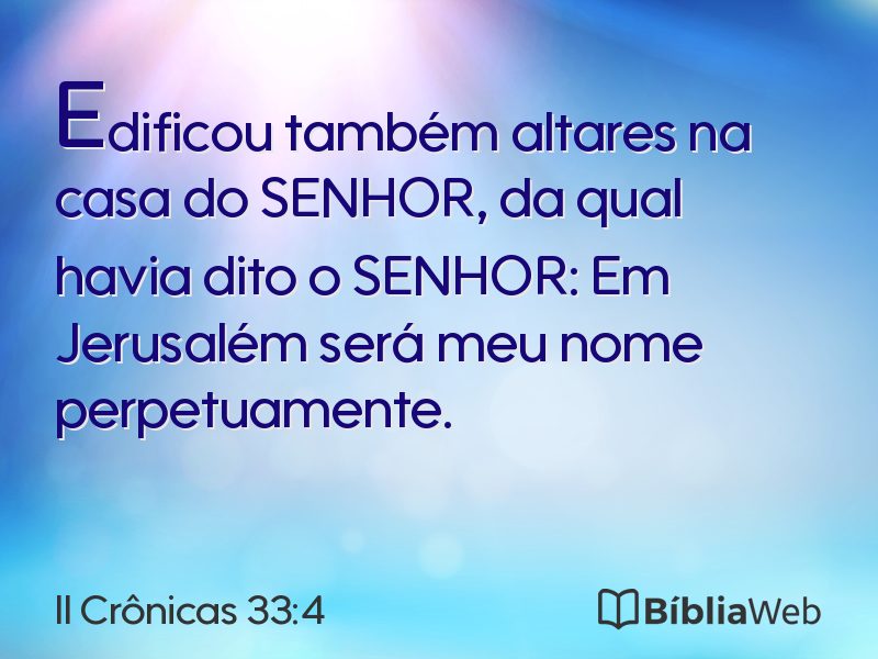 II Crônicas 33:4 em imagem para compartilhar
