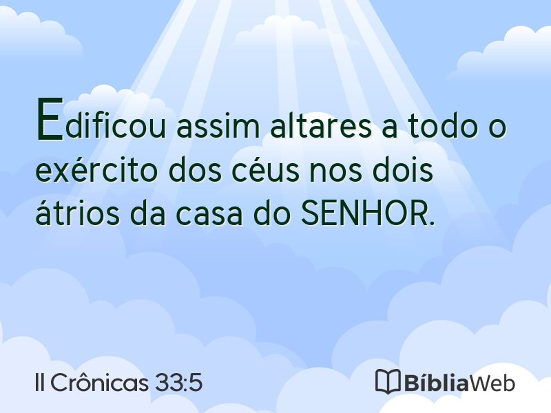 II Crônicas 33:5 em imagem para compartilhar