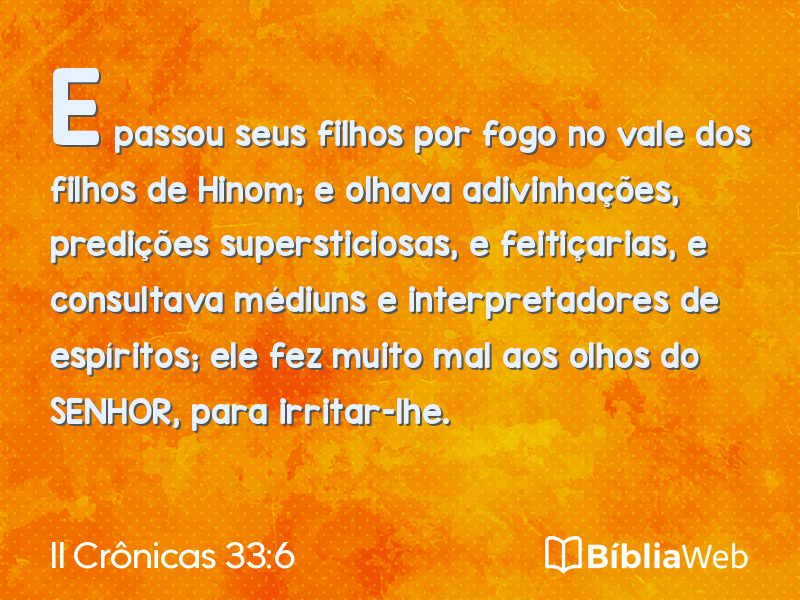II Crônicas 33:6 em imagem para compartilhar