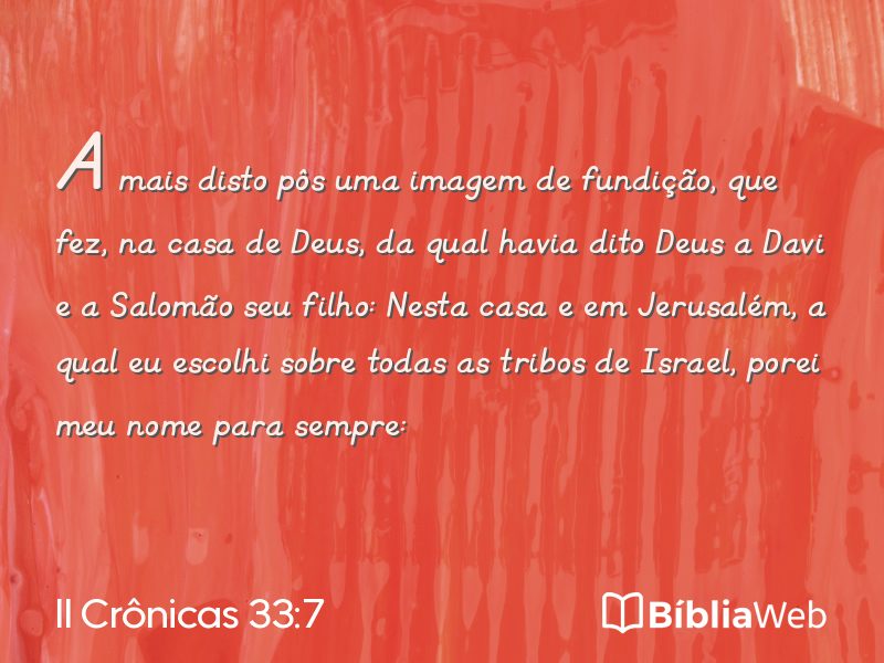 II Crônicas 33:7 em imagem para compartilhar