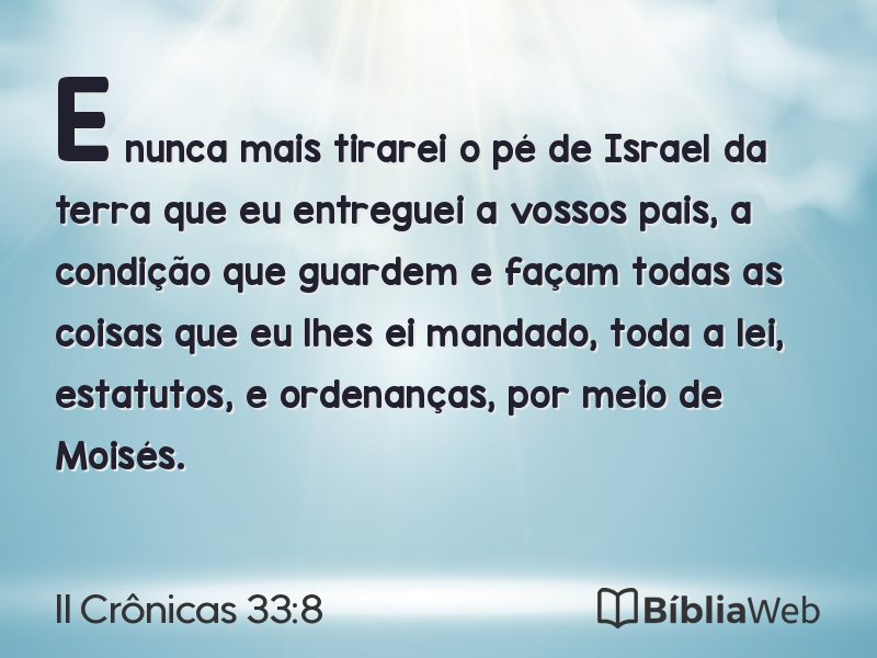 II Crônicas 33:8 em imagem para compartilhar