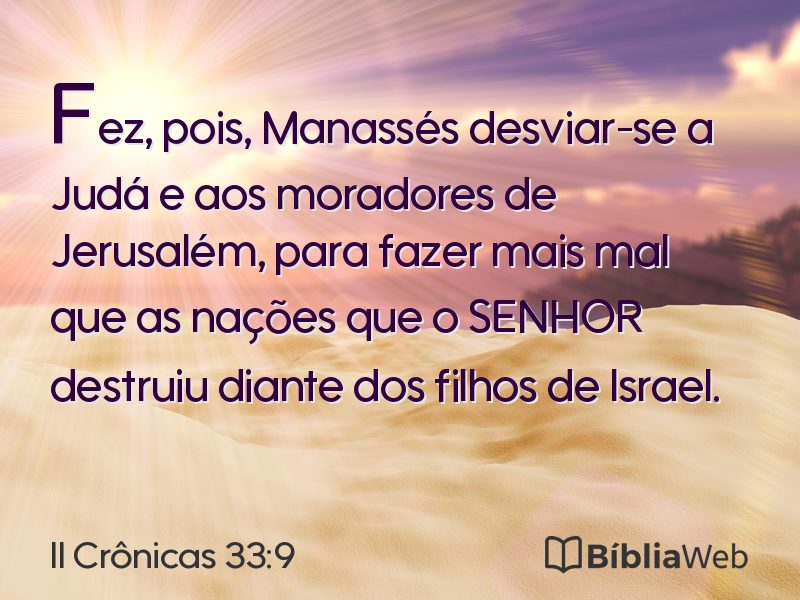 II Crônicas 33:9 em imagem para compartilhar