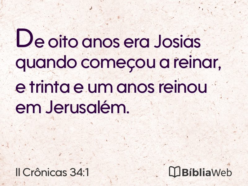 II Crônicas 34:1 em imagem para compartilhar