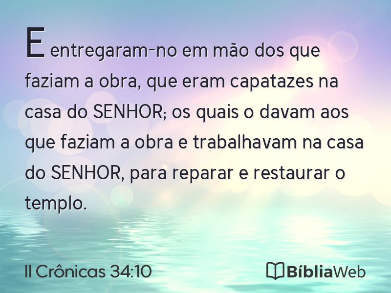 II Crônicas 34:10 em imagem para compartilhar
