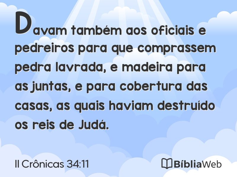 II Crônicas 34:11 em imagem para compartilhar