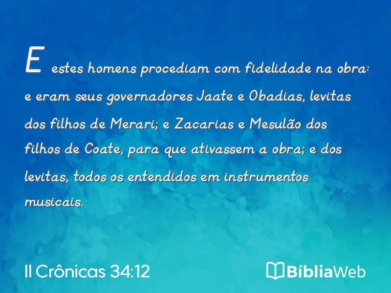 II Crônicas 34:12 em imagem para compartilhar