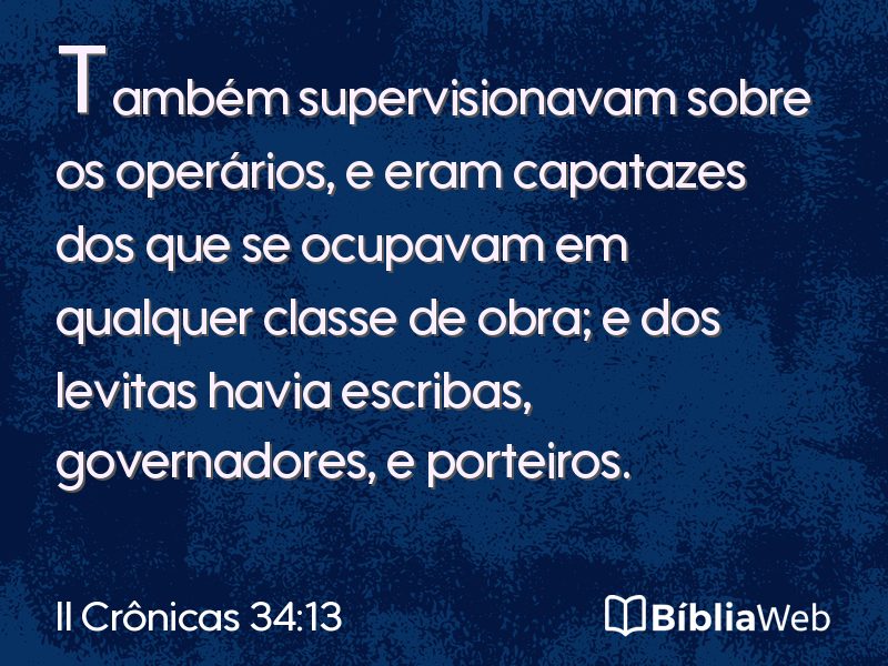 II Crônicas 34:13 em imagem para compartilhar
