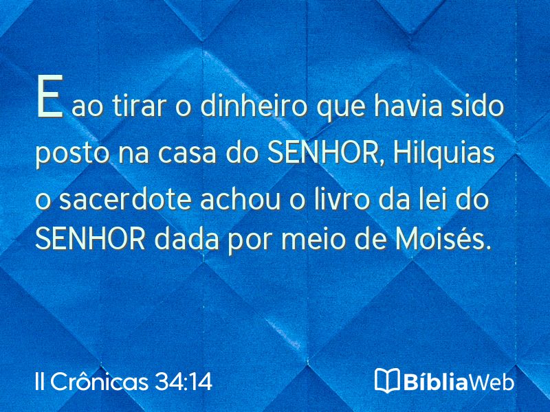 II Crônicas 34:14 em imagem para compartilhar