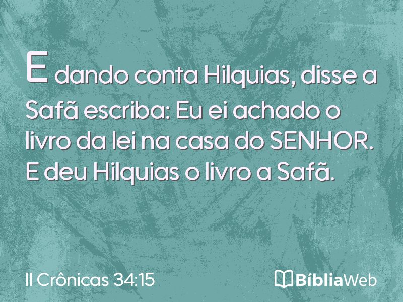 II Crônicas 34:15 em imagem para compartilhar