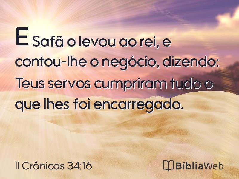 II Crônicas 34:16 em imagem para compartilhar