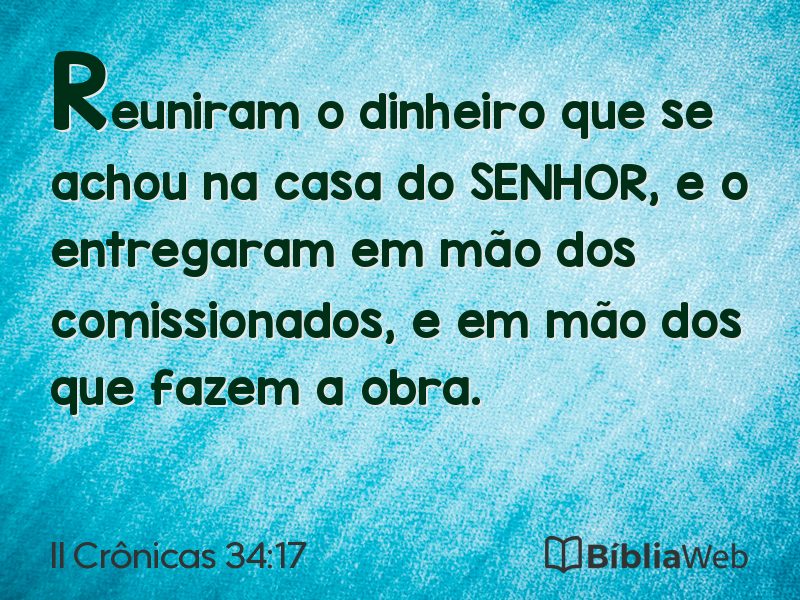 II Crônicas 34:17 em imagem para compartilhar