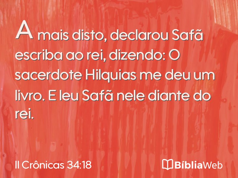 II Crônicas 34:18 em imagem para compartilhar