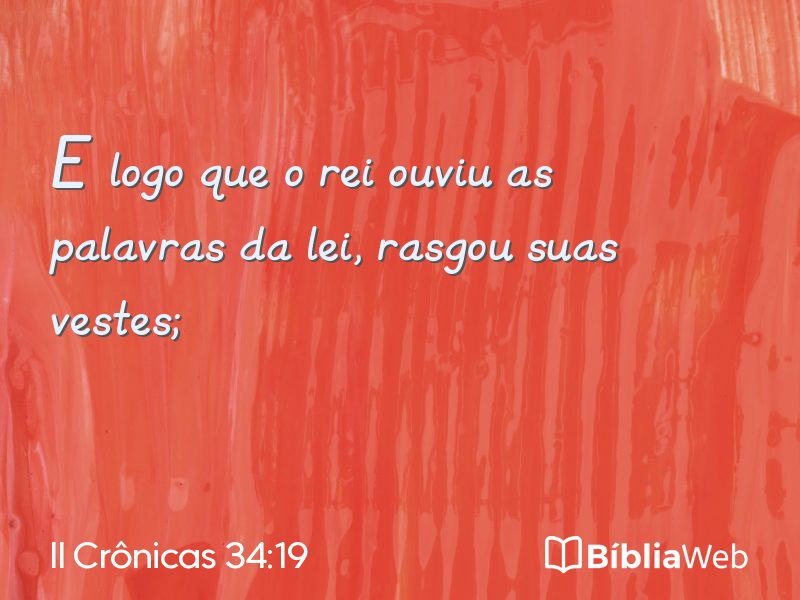 II Crônicas 34:19 em imagem para compartilhar
