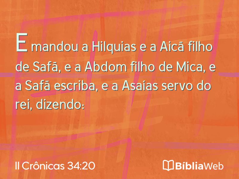 II Crônicas 34:20 em imagem para compartilhar