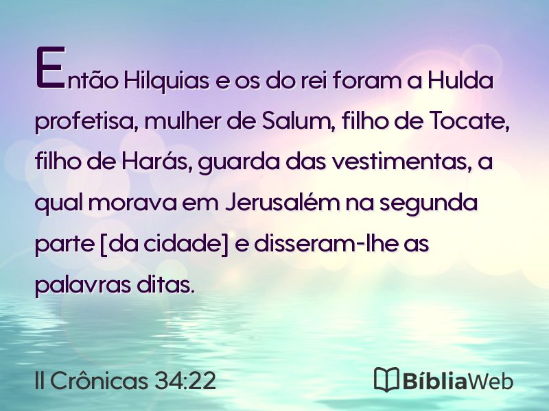 II Crônicas 34:22 em imagem para compartilhar