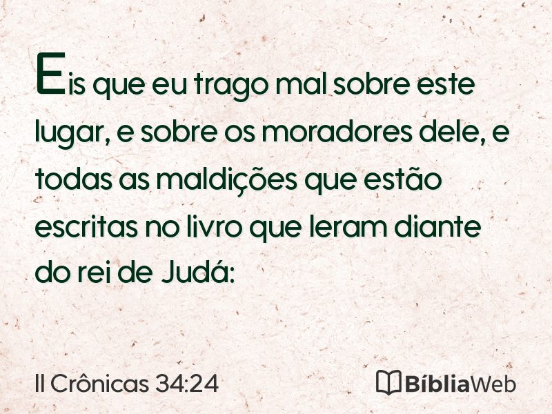 II Crônicas 34:24 em imagem para compartilhar