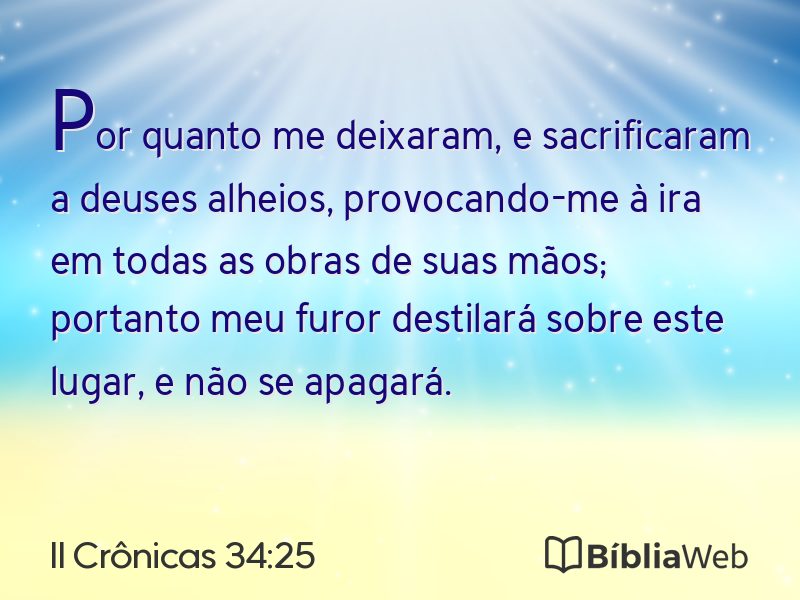 II Crônicas 34:25 em imagem para compartilhar
