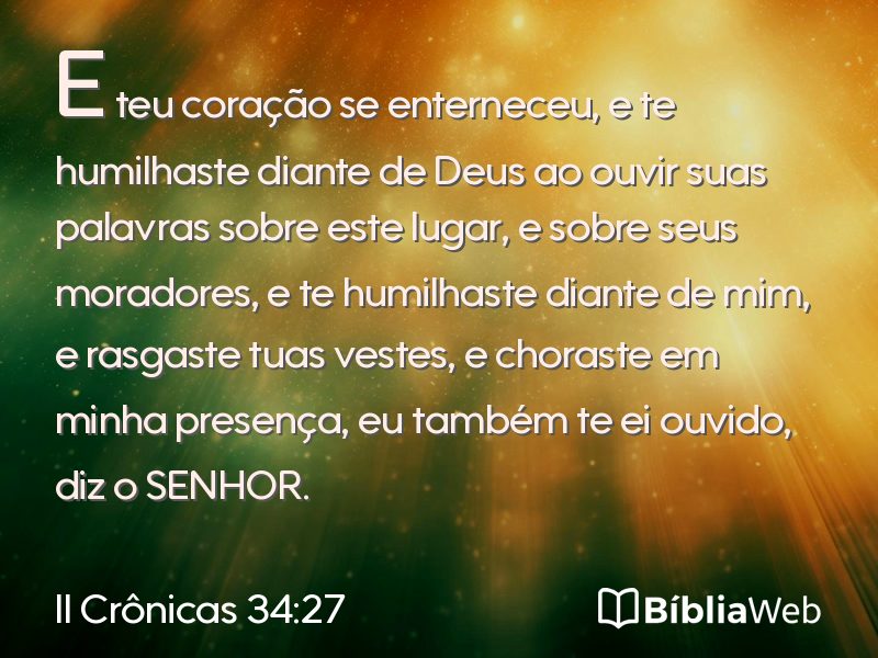 II Crônicas 34:27 em imagem para compartilhar