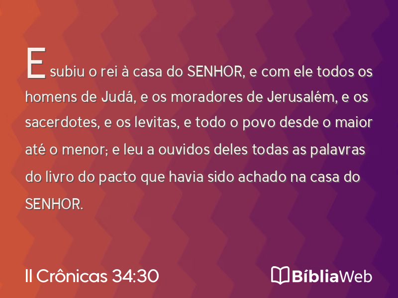 II Crônicas 34:30 em imagem para compartilhar