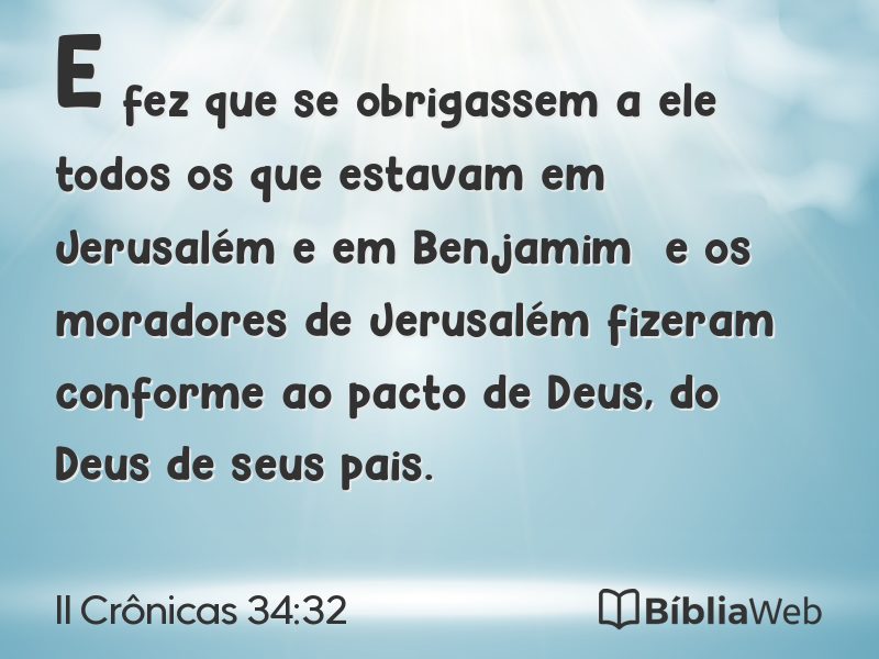 II Crônicas 34:32 em imagem para compartilhar