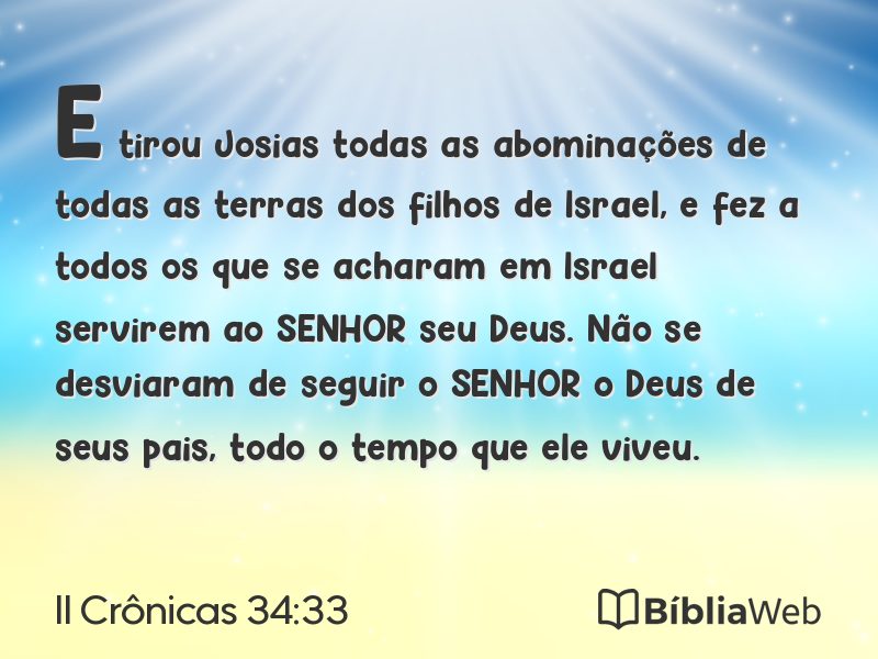 II Crônicas 34:33 em imagem para compartilhar