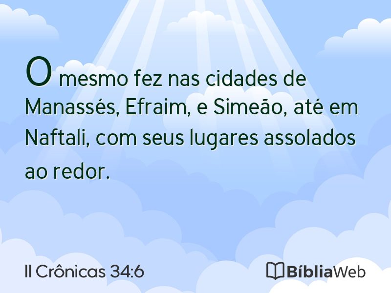 II Crônicas 34:6 em imagem para compartilhar