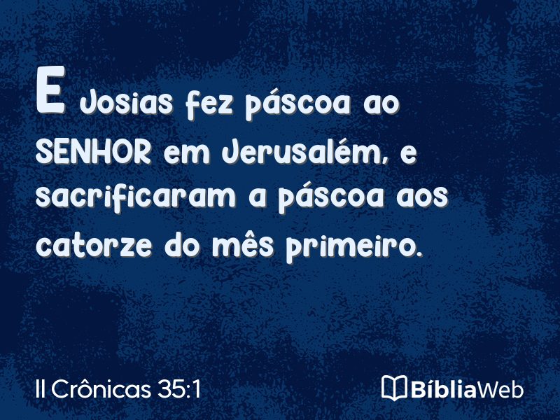 II Crônicas 35:1 em imagem para compartilhar