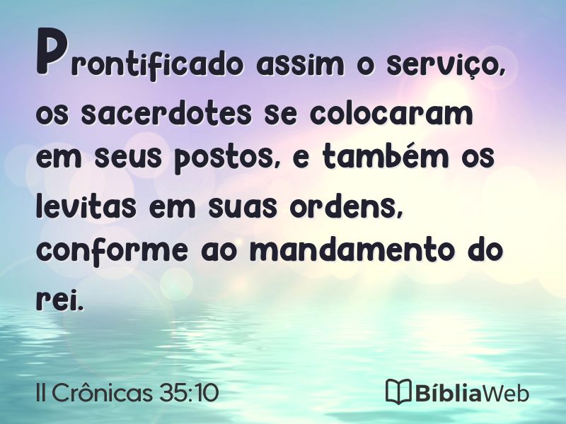II Crônicas 35:10 em imagem para compartilhar