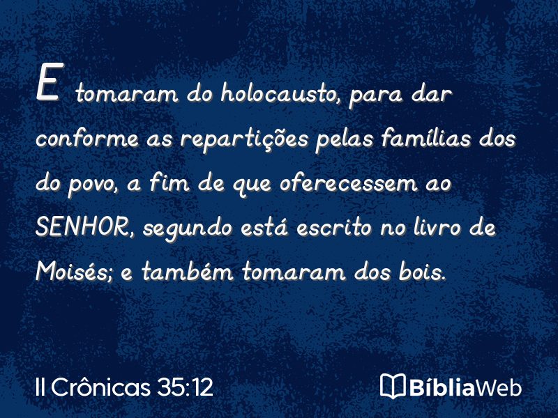 II Crônicas 35:12 em imagem para compartilhar