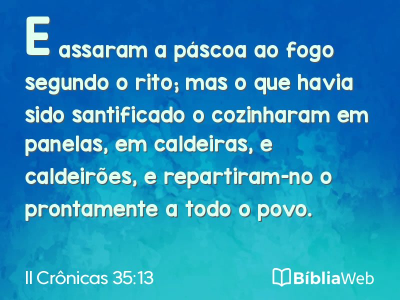II Crônicas 35:13 em imagem para compartilhar