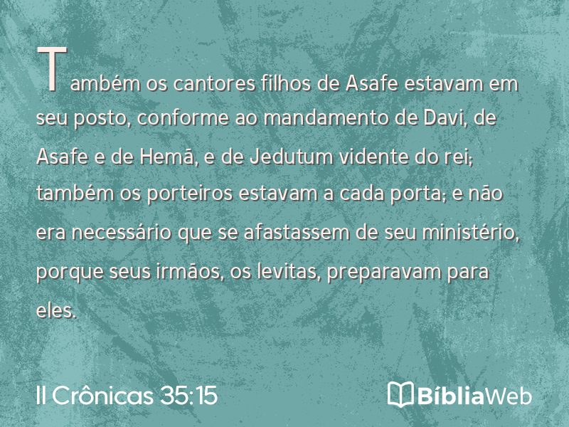 II Crônicas 35:15 em imagem para compartilhar