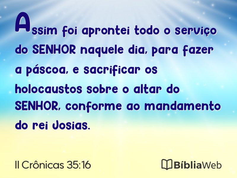 II Crônicas 35:16 em imagem para compartilhar