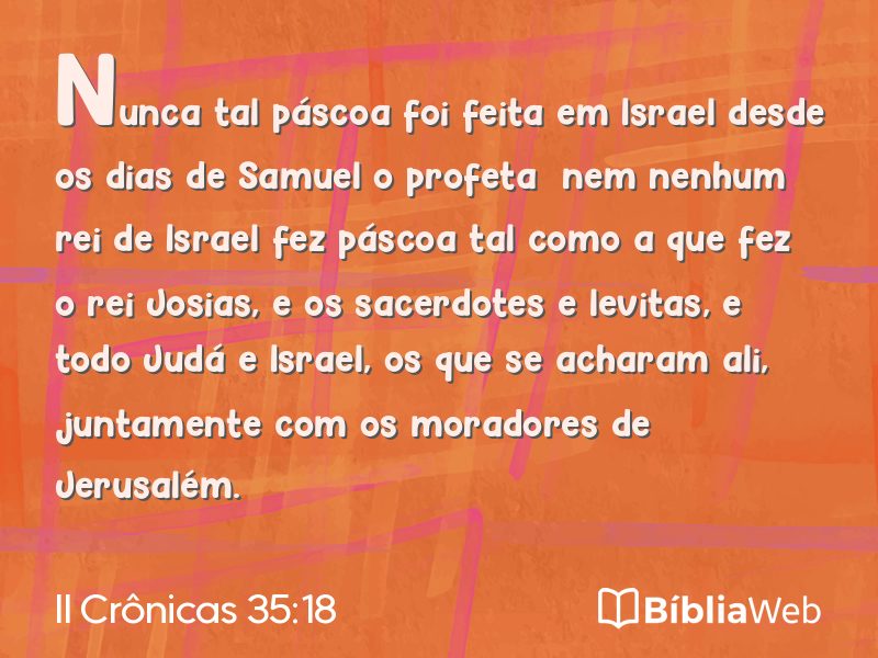 II Crônicas 35:18 em imagem para compartilhar