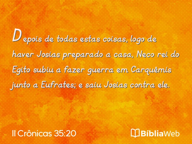 II Crônicas 35:20 em imagem para compartilhar