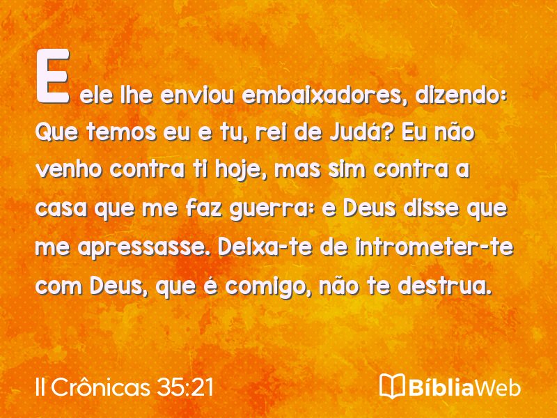 II Crônicas 35:21 em imagem para compartilhar